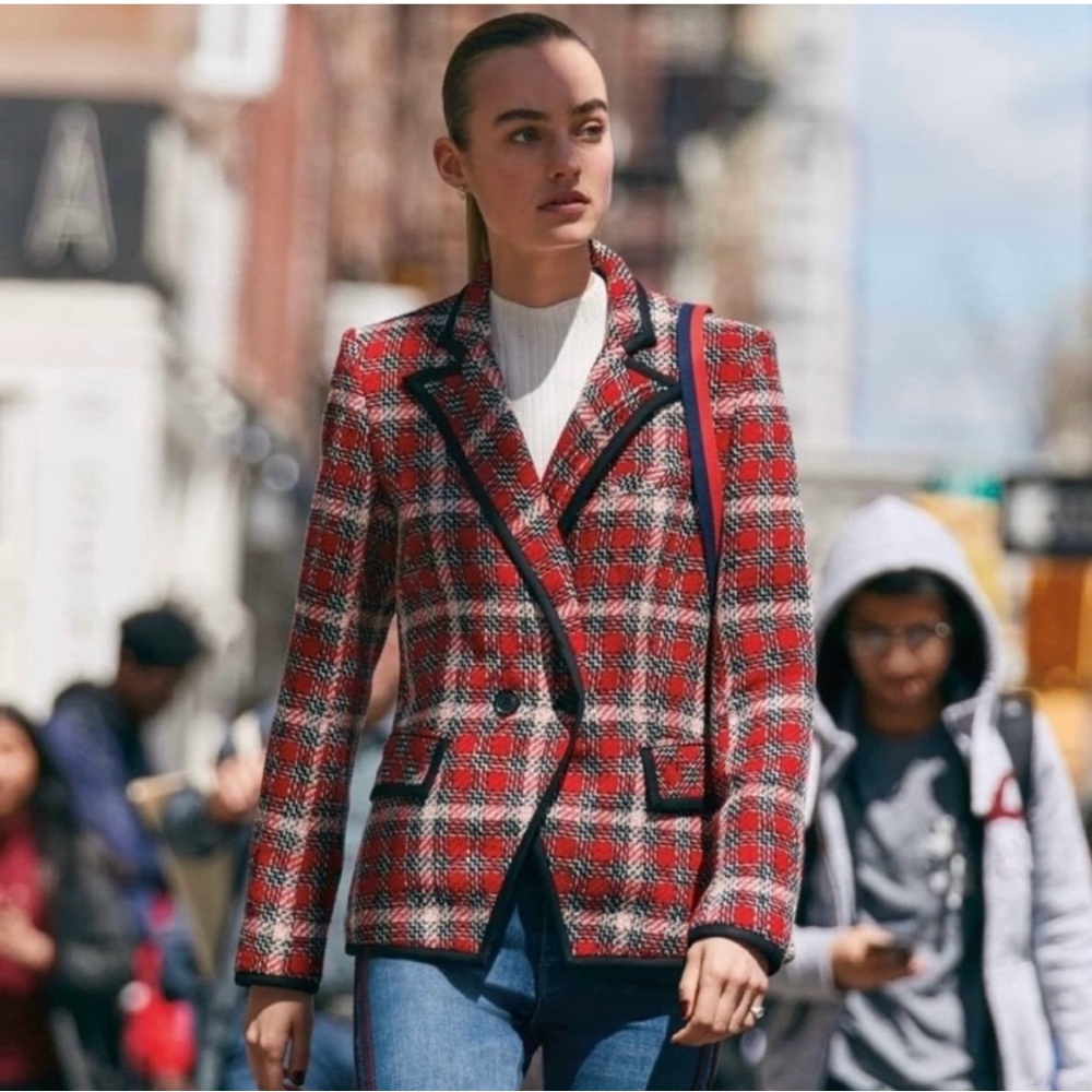 Veronica Beard Plaid Dickie Jacket